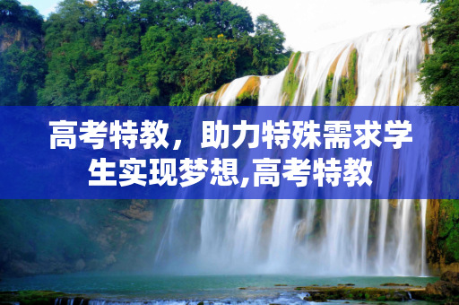 高考特教，助力特殊需求学生实现梦想,高考特教