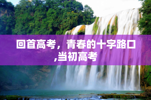 回首高考，青春的十字路口,当初高考