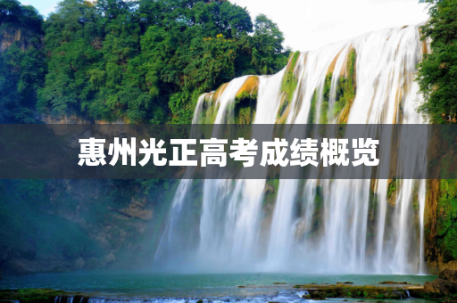 惠州光正高考成绩概览