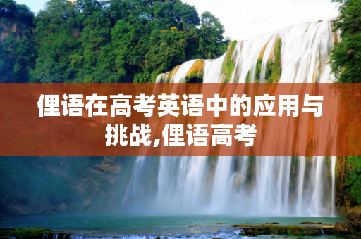 俚语在高考英语中的应用与挑战,俚语高考