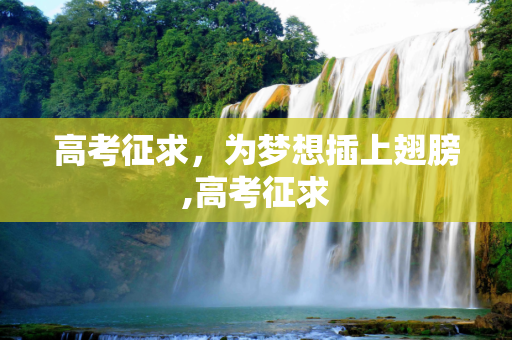 高考征求，为梦想插上翅膀,高考征求