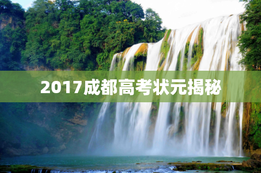 2017成都高考状元揭秘