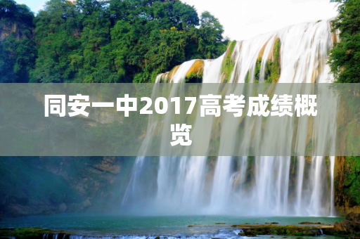 同安一中2017高考成绩概览
