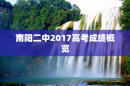 南阳二中2017高考成绩概览