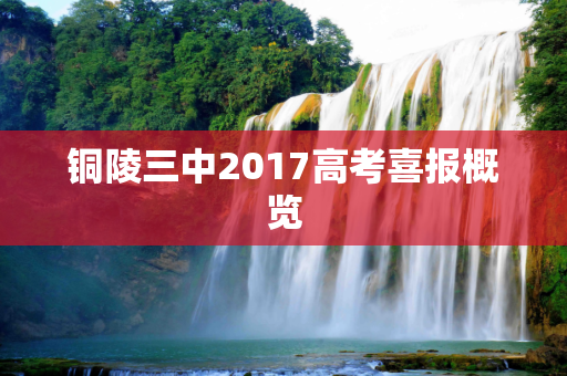 铜陵三中2017高考喜报概览