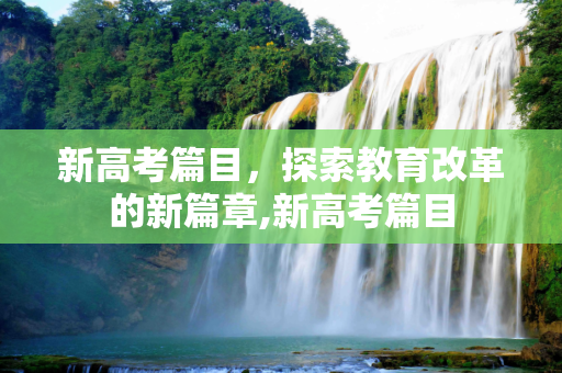 新高考篇目，探索教育改革的新篇章,新高考篇目