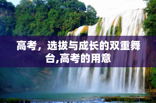 高考，选拔与成长的双重舞台,高考的用意