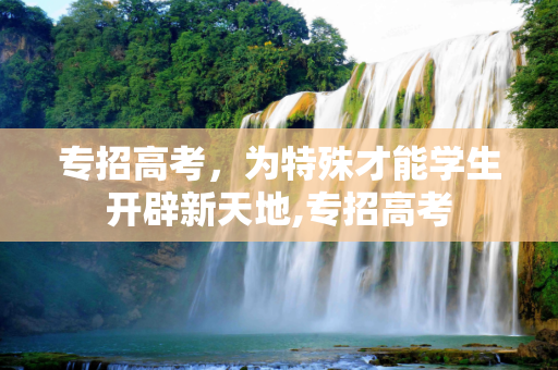 专招高考，为特殊才能学生开辟新天地,专招高考