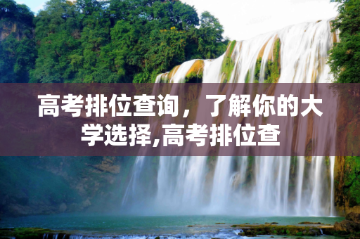 高考排位查询，了解你的大学选择,高考排位查