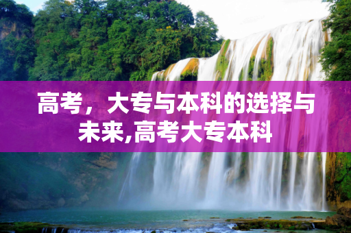 高考，大专与本科的选择与未来,高考大专本科
