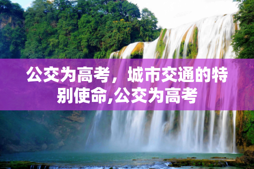 公交为高考，城市交通的特别使命,公交为高考