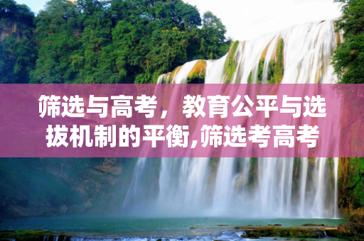 筛选与高考，教育公平与选拔机制的平衡,筛选考高考