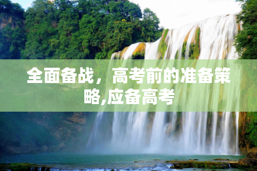 全面备战，高考前的准备策略,应备高考