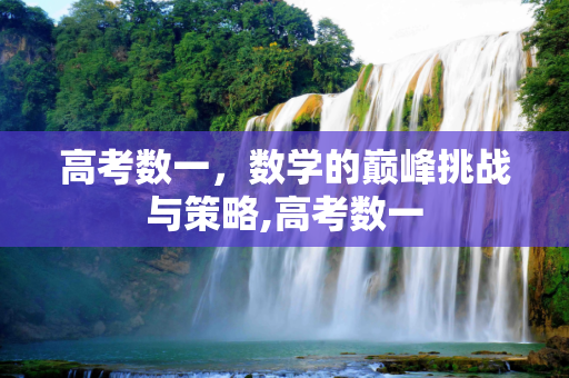 高考数一，数学的巅峰挑战与策略,高考数一