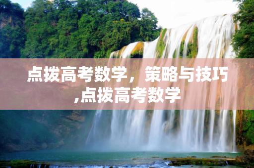点拨高考数学，策略与技巧,点拨高考数学
