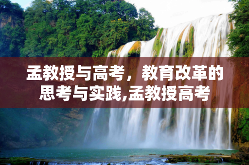 孟教授与高考，教育改革的思考与实践,孟教授高考