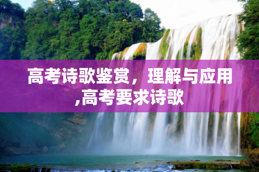 高考诗歌鉴赏，理解与应用,高考要求诗歌