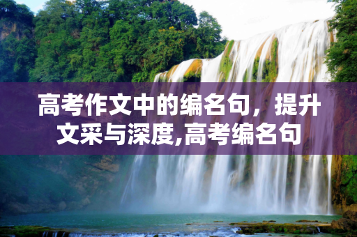 高考作文中的编名句，提升文采与深度,高考编名句