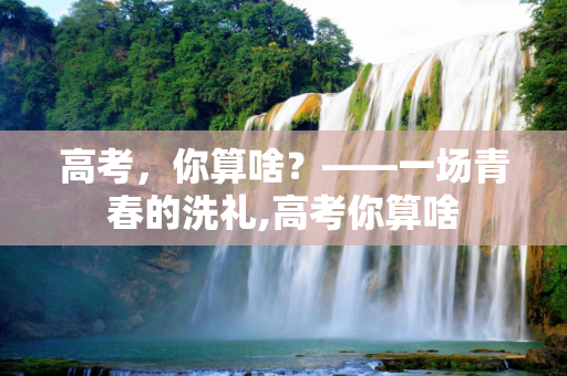 高考，你算啥？——一场青春的洗礼,高考你算啥