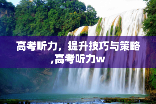 高考听力，提升技巧与策略,高考听力w