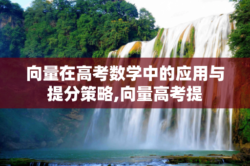 向量在高考数学中的应用与提分策略,向量高考提