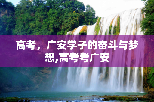 高考，广安学子的奋斗与梦想,高考考广安