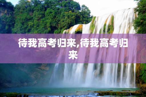待我高考归来,待我高考归来