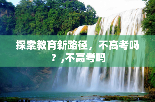 探索教育新路径，不高考吗？,不高考吗