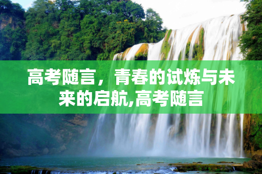 高考随言，青春的试炼与未来的启航,高考随言