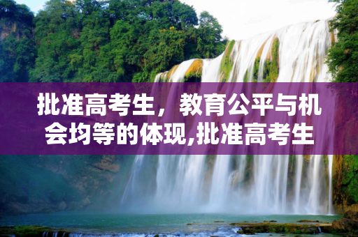 批准高考生，教育公平与机会均等的体现,批准高考生