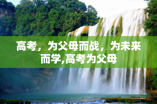 高考，为父母而战，为未来而学,高考为父母