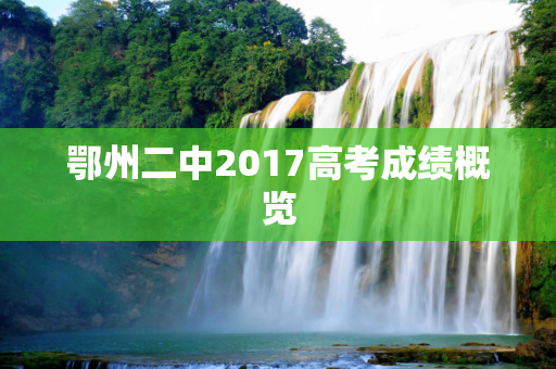 鄂州二中2017高考成绩概览
