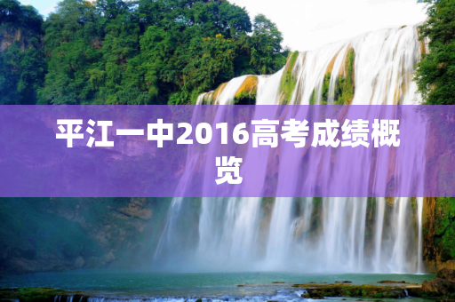 平江一中2016高考成绩概览