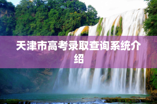 天津市高考录取查询系统介绍