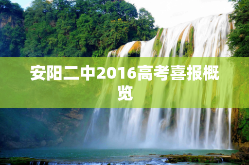 安阳二中2016高考喜报概览