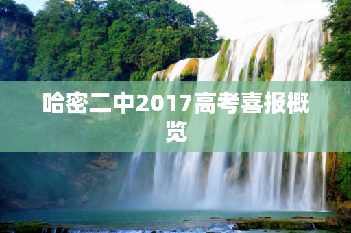 哈密二中2017高考喜报概览