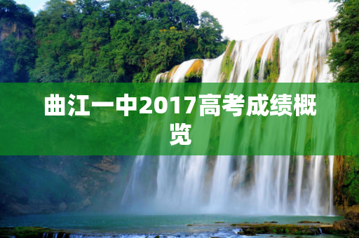 曲江一中2017高考成绩概览