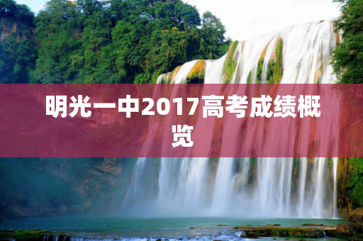 明光一中2017高考成绩概览