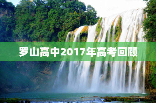 罗山高中2017年高考回顾