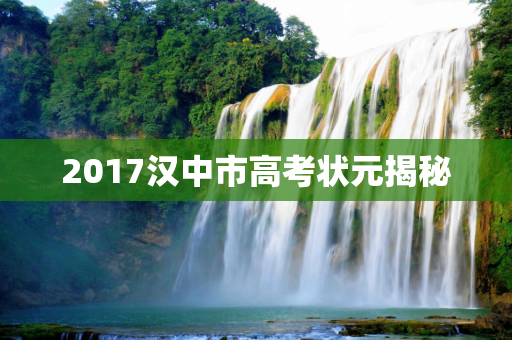 2017汉中市高考状元揭秘
